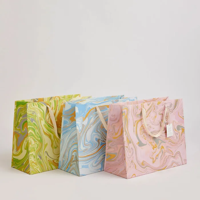 Hand Marbled Gift Bag - Pastels