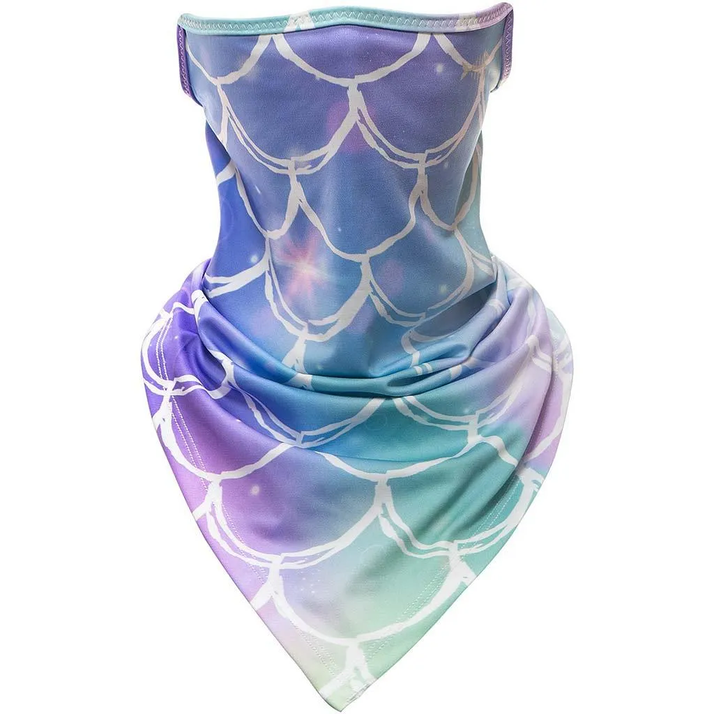 UPF 50  UV Protection Earloop Neck Gaiter Windproof Bandanas